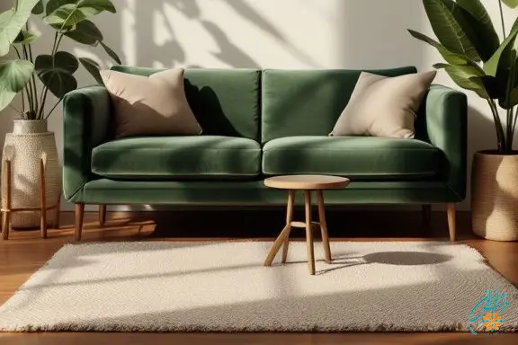 با مبل سبز چه فرشی ست کنم؟ راهنمای انتخاب رنگ فرش برای انواع مبل سبز